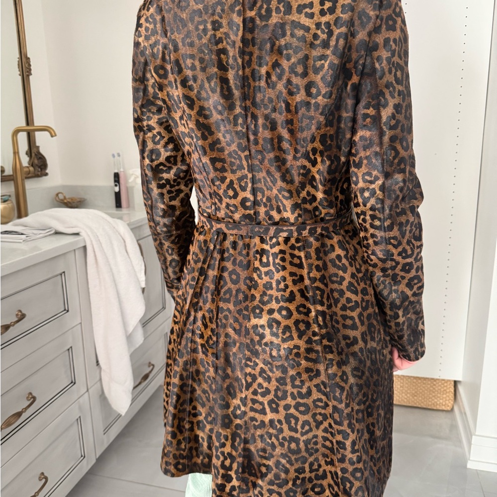 Chaser Brown Leopard Print Trench Coat - Picture 5 of 12